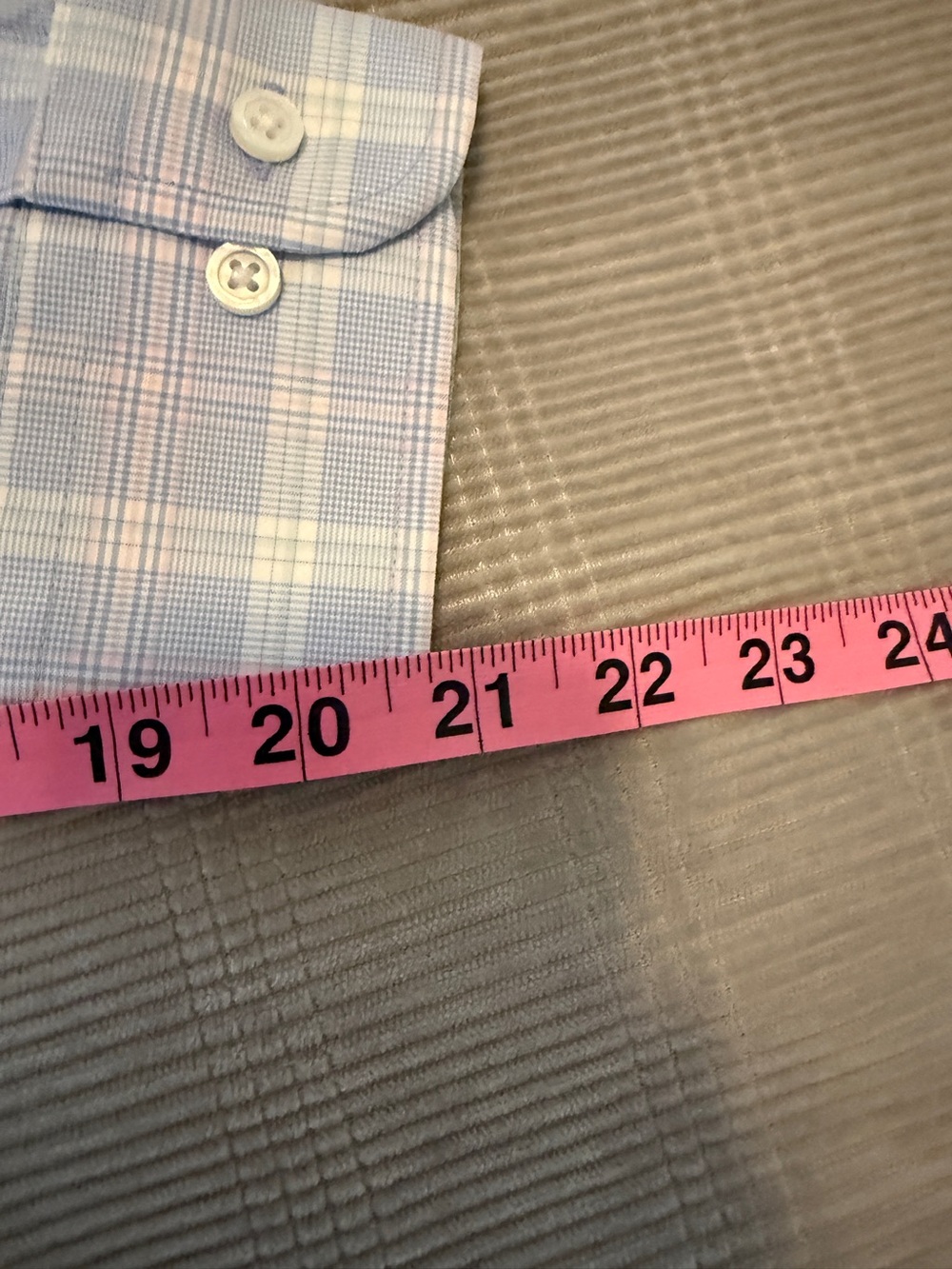 Jos. A. Bank Light Blue Plaid Dress Shirt - XL - Picture 9 of 11